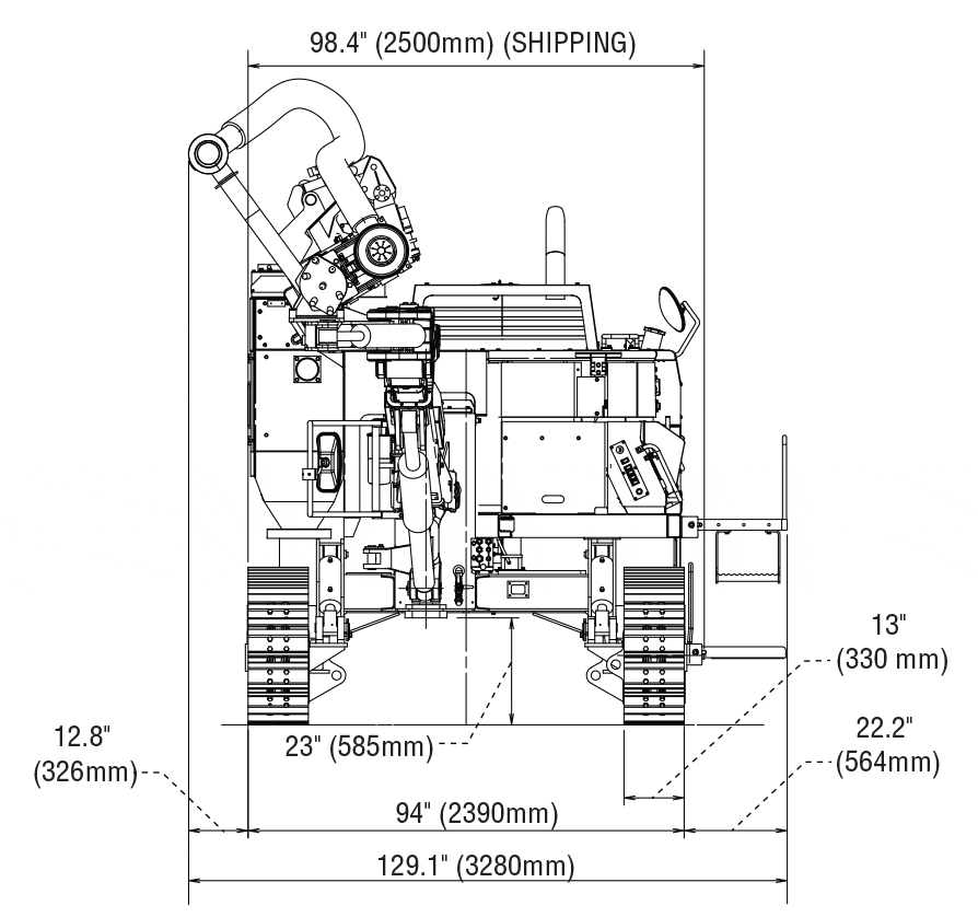 hcr1100_front Front view of the HCR1100-ER Tier IV Top Hammer Drills | Rock Drills | Furukawa FRD